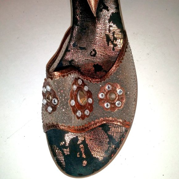 Dezario Italian Stacked Heel Mules Size 41 - Picture 11 of 13